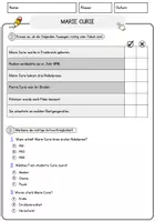 Vorschau - Arbeitsblätter - Marie Curie Arbeitsblätter mit Fragen + Lösungen Leseverstehen und Wortschatz - Seite 2