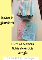 Aperçu - Feuilles d'exercices - Espace et géométrie CM1 : Exercices - Fiches - Corrigés - Page de couverture