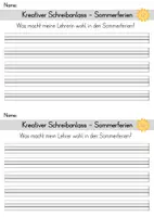 Vorschau - Arbeitsblätter - Schreibanlass Sommerferien Klasse 1-4 - Seite 1