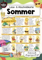 Vorschau - Stationenlernen - Sommer - Lese- & Abschreibkartei - LA/Lateinische Ausgangsschrift - Deckblatt