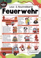 Vorschau - Arbeitsblätter - Feuerwehr - Lese- & Abschreibkartei Druckschrift - Deckblatt