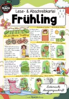 Vorschau - Stationenlernen - Frühling - Lese- & Abschreibkartei LA/Lateinische Ausgangsschrift - Deckblatt