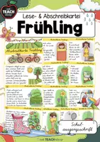 Vorschau - Stationenlernen - Frühling - Lese- & Abschreibkartei SAS/Schulausgangsschrift - Deckblatt