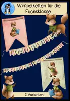 Vorschau - Poster - Wimpelkette Fuchsklasse – Klassentier Fuchs – Herzlich Willkommen Deko zum Schulstart & Einschulung 🦊 - Deckblatt