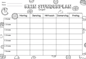 anteprima - Altro tipo di materiale - Gratuito: Stundenplan - Donuts (editierbar) | 4 Stundenoptionen - Estate Tedesco - Pagina 3