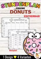 anteprima - Altro tipo di materiale - Gratuito: Stundenplan - Donuts (editierbar) | 4 Stundenoptionen - Estate Tedesco - Pagina di copertina