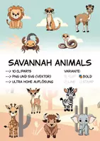 Vorschau - selbst erstellte Cliparts/Grafiken - Tiere der Savanne (BUNDLE) - ClipArt Paket - Seite 3