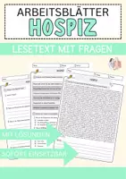 Vorschau - Arbeitsblätter - Hospiz Arbeitsblätter mit Fragen + Lösungen Religion Leseverstehen und Wortschatz - Deckblatt
