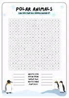 Vorschau - Arbeitsblätter - Polar Animals - Word Search (4 Versionen) + QUiZ - Seite 3