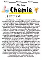 Vorschau - Unterrichtsreihen - Alkohol – Informationen und Aufgaben - Deckblatt