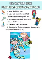 Vorschau - Stationenlernen - Sommer-Kunst, Bastelvorlage zur Übung der Feinmotorik, Schneiden lernen Vorschule, Klasse 1, Förderschule - Seite 1