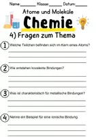 Vorschau - Unterrichtsreihen - Atome und Moleküle - Informationen und Aufgaben - Seite 3
