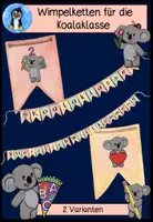 Vorschau - Poster - Wimpelkette Koalaklasse – Klassentier Koala – Herzlich Willkommen Deko zum Schulstart & Einschulung 🐨 - Deckblatt