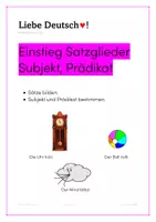 Vorschau - Arbeitsblätter - Satzglieder bestimmen - Deckblatt