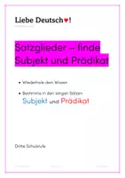 Vorschau - Arbeitsblätter - Subjekt und Prädikat bestimmen - mit Lösung! - Deckblatt