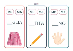 anteprima - Esercizi - ATTIVITA' SILLABE 1, INSERISCI LA SILLABA CORRETTA PER FORMARE LA PAROLA. - Pagina 3