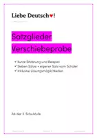 Vorschau - Arbeitsblätter - Satzglieder verschieben - Deckblatt