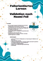 Vorschau - Stundenentwürfe - Fallorientiertes Lernen - Validation n. Naomi Feil - Deckblatt