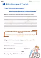 Vorschau - Arbeitsblätter - Behinderung und Diskriminierung - Arbeitsblatt Ethik - Seite 1