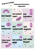 Vorschau - Mal- und Bastelvorlagen - Schokoriegel Dankeschön & Komplimente Schulbegleiter Banderole - Seite 3
