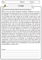 Vorschau - Arbeitsblätter - Fatima Arbeitsblätter mit Fragen + Lösungen Religion Lesetext - Seite 1