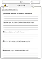 Vorschau - Arbeitsblätter - Franziskus Arbeitsblätter mit Fragen + Lösungen Religion Lesetext - Seite 3