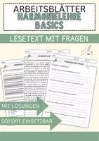 Vorschau - Arbeitsblätter - Harmonielehre Basics Arbeitsblätter mit Fragen + Lösungen Leseverstehen und Wortschatz - Deckblatt