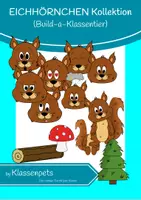 Vorschau - selbst erstellte Cliparts/Grafiken - Eichhörnchen - Sonderkollektion (Build-a-Klassentier) - Deckblatt