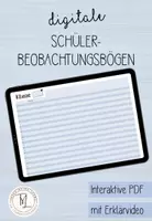Vorschau - Lehrpläne/Lehrermaterial - digitale Schülerbeobachtungsbögen - hellblau - Deckblatt