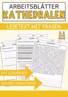 Vorschau - Arbeitsblätter - Kathedralen Arbeitsblätter mit Fragen + Lösungen Religion Leseverstehen und Wortschatz - Deckblatt