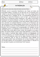 Vorschau - Arbeitsblätter - Kathedralen Arbeitsblätter mit Fragen + Lösungen Religion Leseverstehen und Wortschatz - Seite 1