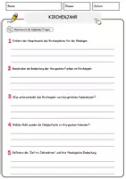 Vorschau - Arbeitsblätter - Kirchenjahr Arbeitsblätter mit Fragen + Lösungen Religion Leseverstehen und Wortschatz - Seite 3