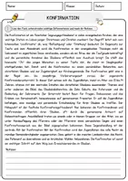 Vorschau - Arbeitsblätter - Konfirmation Arbeitsblätter mit Fragen + Lösungen Religion Leseverstehen und Wortschatz - Seite 1