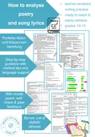 Vorschau - Arbeitsblätter - How to analyze poetry and song lyrics - Deckblatt