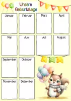 Vorschau - Poster - Eichhörnchenklasse Geburtstagskalender - Seite 1