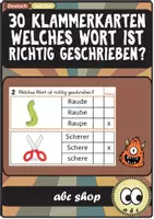 Vorschau - Arbeitsblätter - 30 Klammerkarten - Welche Schreibweise ist richtig? - Deckblatt