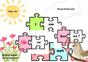Προεπισκόπηση - Flashcards - Puzzle Flashcards: The Verb "be" Formation Flashcards! - Εξώφυλλο