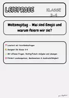 Vorschau - Arbeitsblätter - Weltemojitag – Lesetext mit Verständnisfragen (Klasse 3/4); Probevorbereitung&Lesen im Sommer - Deckblatt
