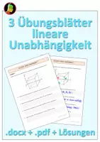 Vorschau - Arbeitsblätter - 3 Übungsblätter lineare Unabhängigkeit; Kompetenzcheck - Deckblatt