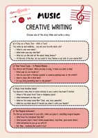Vorschau - Arbeitsblätter - Creative Writing About Music – Kreatives Schreiben - Deckblatt