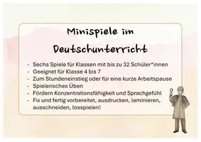 Vorschau - Spiele - Kleine Spiele für den Deutschunterricht - Deckblatt