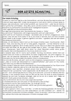 Vorschau - Arbeitsblätter - Der letzte Schultag – Schuljahresende | Kurzgeschichte - Seite 1