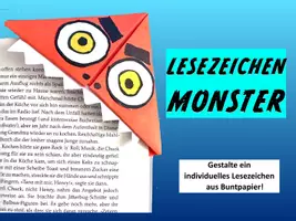 Vorschau - Stundenentwürfe - Lesezeichen Monster basteln | Schritt für Schritt Anleitung | Origami Lesezeichen + kreative Gestaltung - Seite 1