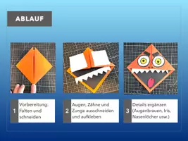 Vorschau - Stundenentwürfe - Lesezeichen Monster basteln | Schritt für Schritt Anleitung | Origami Lesezeichen + kreative Gestaltung - Seite 3