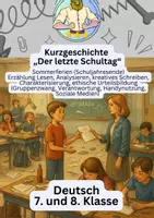 Vorschau - Arbeitsblätter - Der letzte Schultag – Schuljahresende | Kurzgeschichte - Deckblatt