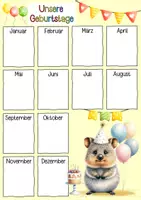 Vorschau - Poster - Quokkaklasse Geburtstagskalender - Seite 1