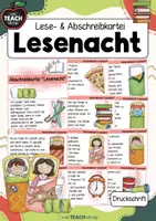 Vorschau - Arbeitsblätter - Lesenacht - Lese- & Abschreibkartei Druckschrift - Deckblatt
