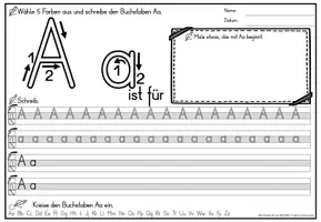 anteprima - Esercizi - Alphabet Schreibheft Buchstabeneinführung Schreiblehrgang | Tedesco Bundle (Raccolta) - Pagina 1