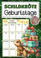 Vorschau - Poster - Schildkrötenklasse Geburtstagskalender - Deckblatt
