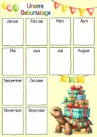 Vorschau - Poster - Schildkrötenklasse Geburtstagskalender - Seite 1